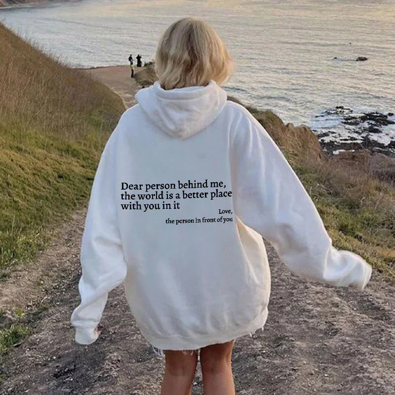 Icone™ DearHoodie: Hættetrøje Med Budskabsprint På For Og Bagside