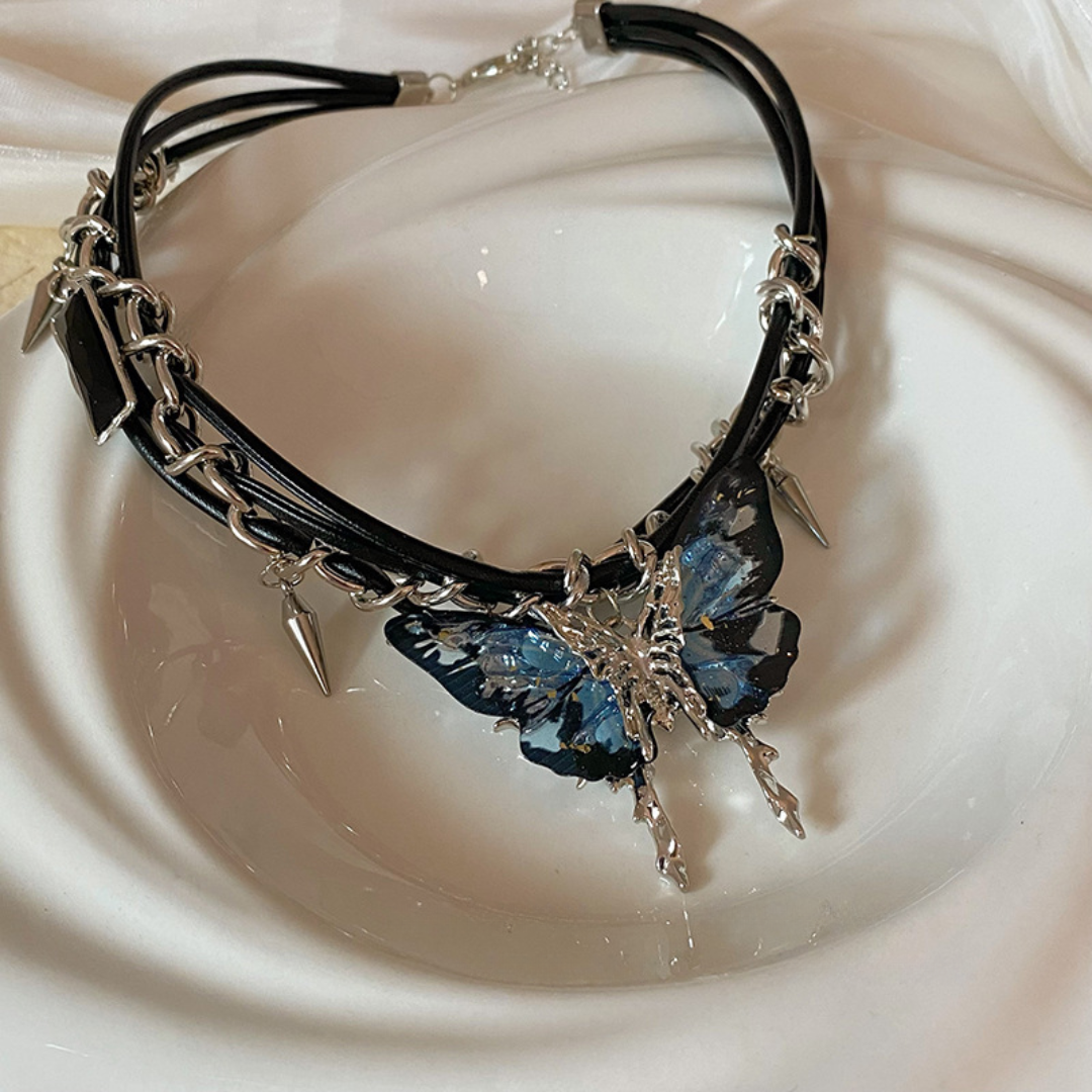 Jewelance™ ButterflyChoker 1+1 GRATIS: Modebevidst Fantastisk Skinnende Spidset Sommerfuglechoker