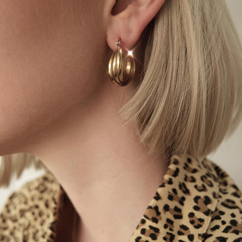 Jewelance™ LuxeHoops 1+1 GRATIS: Luksuriøse Minimalistiske Elegante Mode Hoops Øreringe
