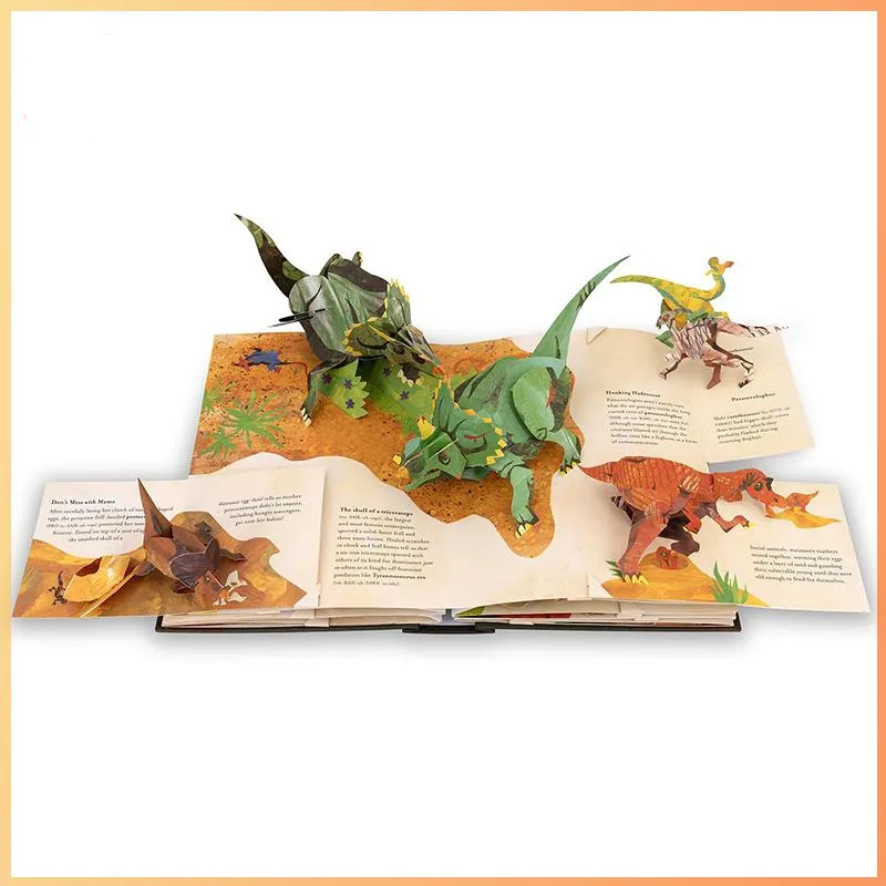 Kletshuts™ DinosaurBook - Interaktiv 3D Pop-Up Dinosaur Encyklopædi Bog