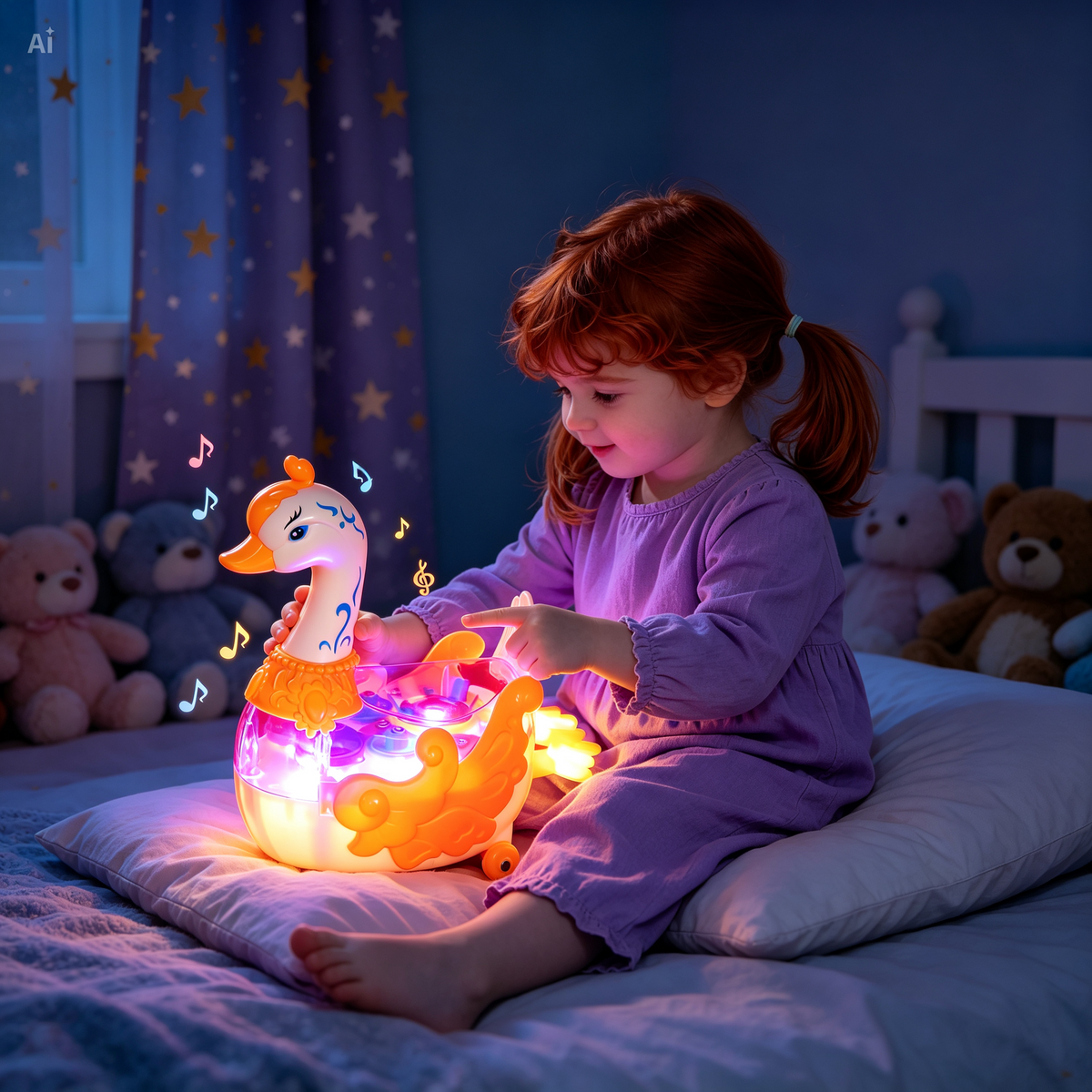 Kletshuts™ SwanToy - LED Gennemsigtig Gear Formgivning Svane Legetøj