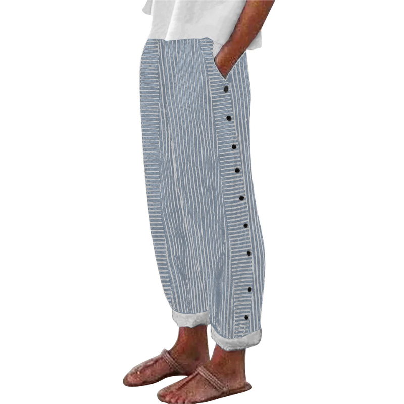Icone™ StripePants: Komfortable Bukser Med Sidelommer I Mode