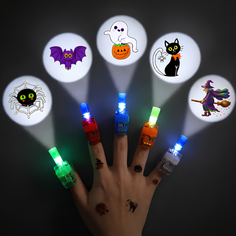 Kletshuts™ FingerLights - Sjove Ferietemaer Fingerprojektor Lys