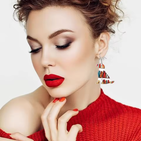 Jewelance™ BookEarrings 1+1 GRATIS: Stilfulde Farverige Retro Bogøreringe