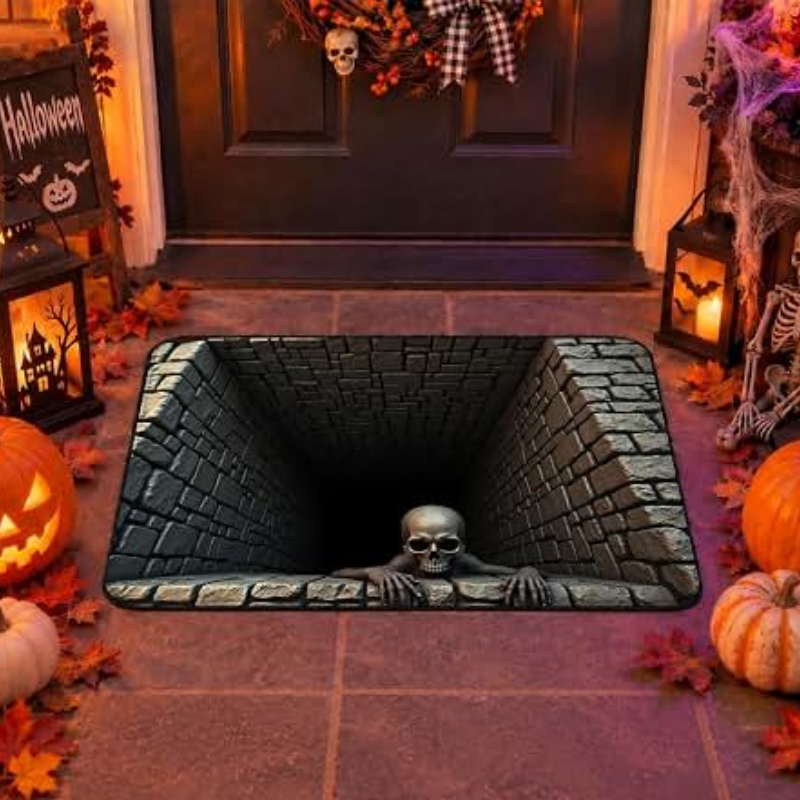 HalloweenRugs - Optisk Illusion Uhyggeligt Halloween Dørmåtte Tæpper