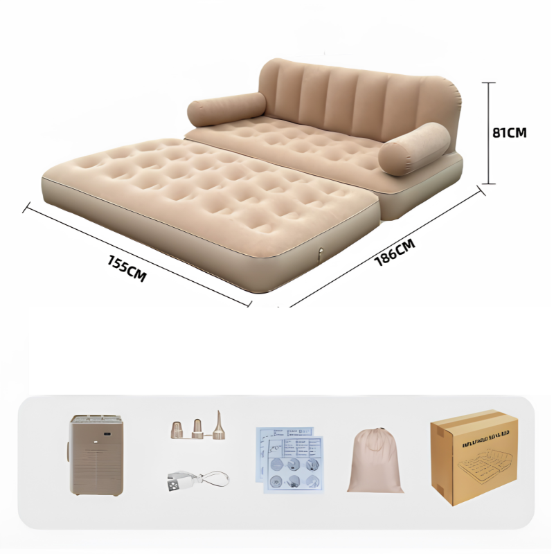 UltiFurni® RestLounge: Konvertibel 2-i-1 Hurtig Opsætning Oppustelig Rest Lounge Sofa Seng