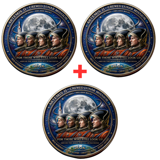 TributeCoin 1+2 GRATIS - Artemis II Månemission Hyldest Mønt