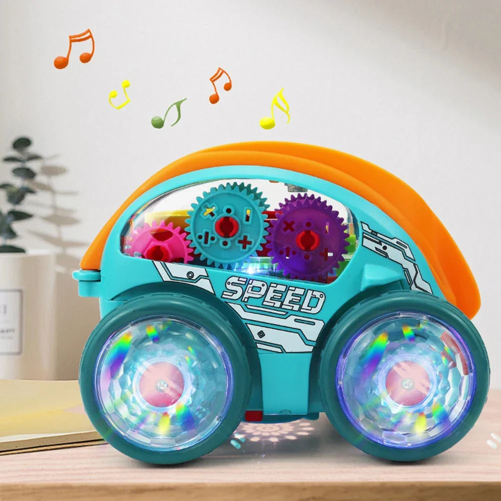 Kletshuts™ CarToy: Farverig Lys Musik Elektrisk Stunt Lastbil 360° Roterende Legetøj Bil