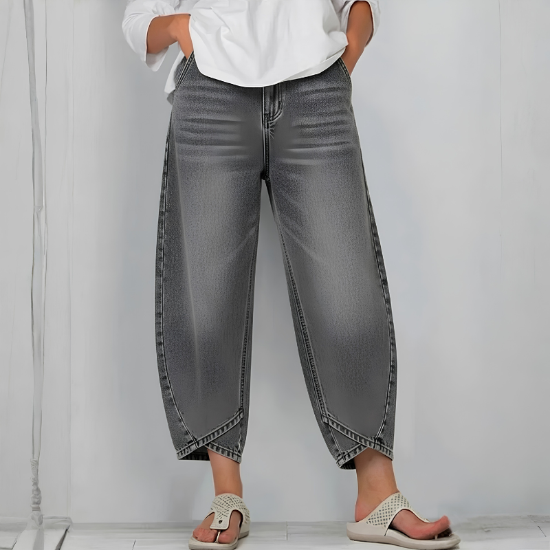 Icone™ UniqueJeans: Unik Asymmetrisk Type Bredbenet Jeans