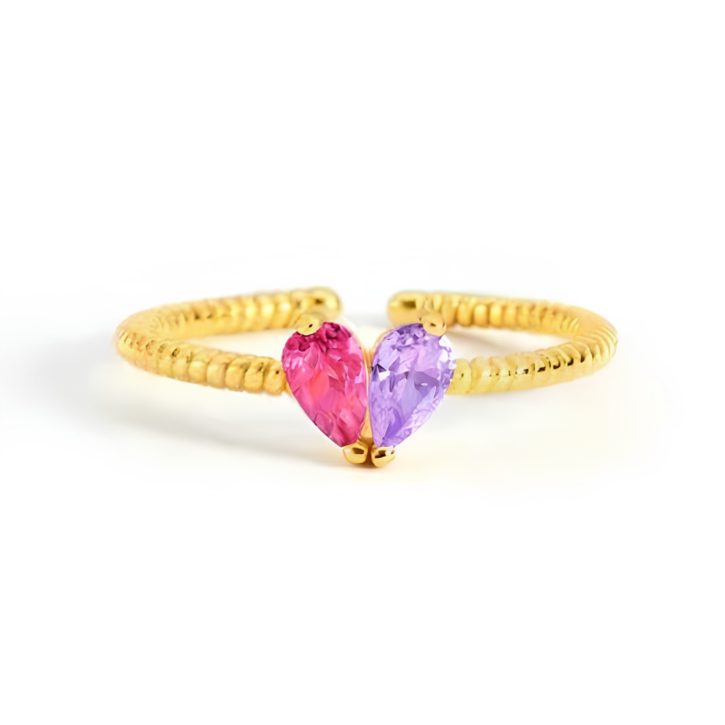 Jewelance™ HeartBirthstone - Tilpasset Mini Hjerte Fødselssten Justerbar Mode Ring
