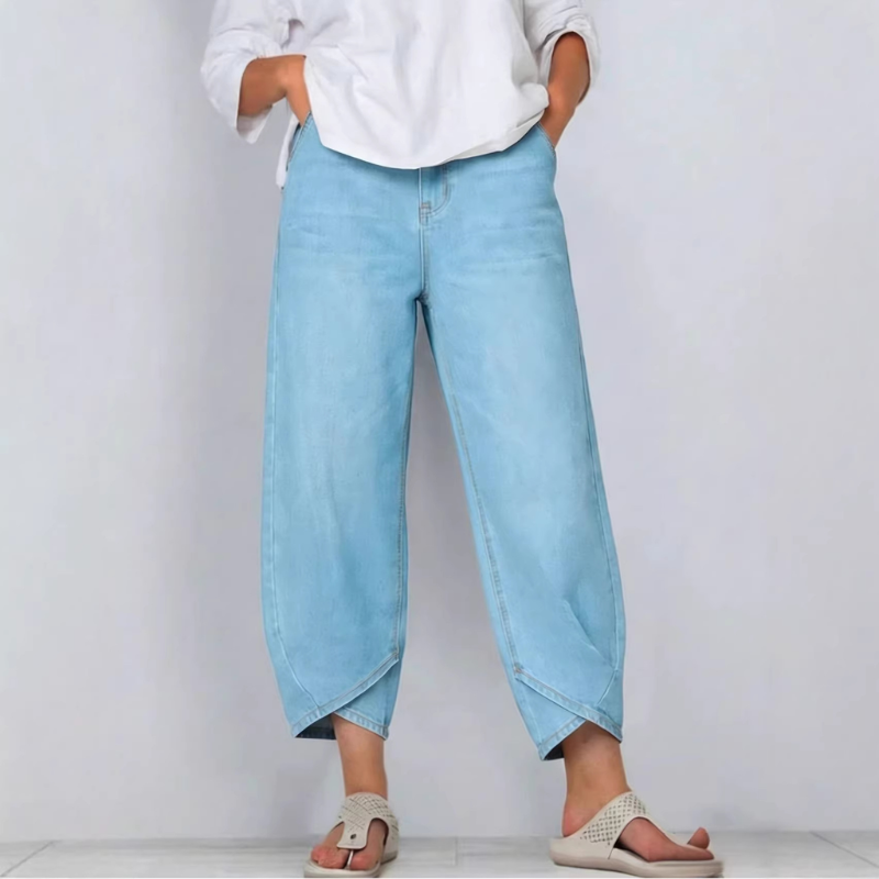 Icone™ UniqueJeans: Unik Asymmetrisk Type Bredbenet Jeans