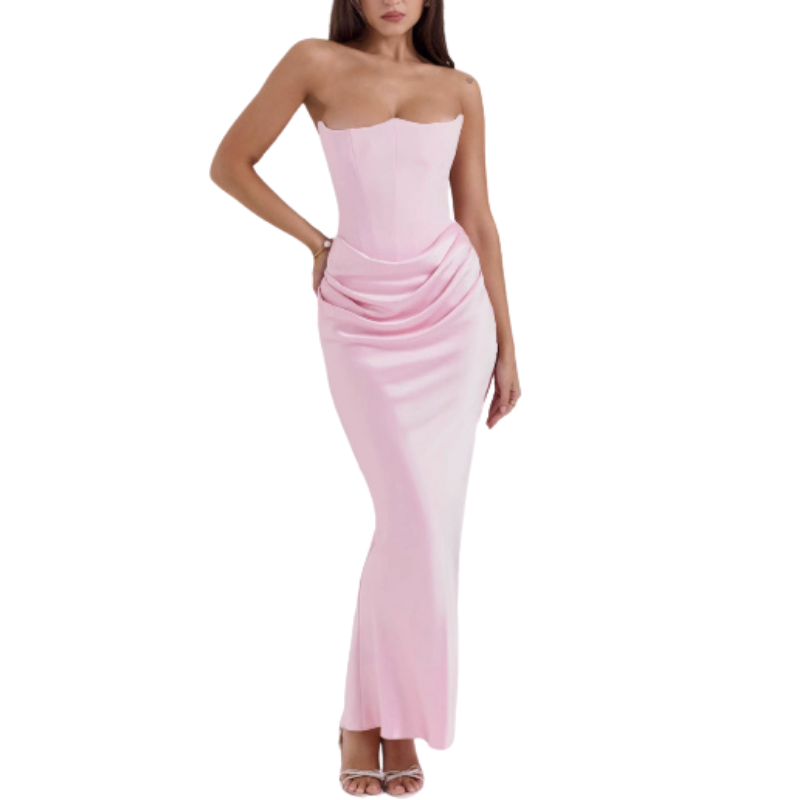 Icone™ VelvetDress: Strapless Maxi Elegant Bodycon Style Velvet Kjole