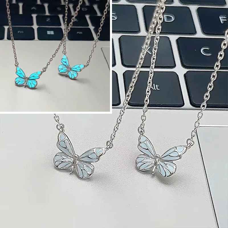 Jewelance™ GlowingButterfly 1+1 GRATIS: Mode Glødende Sommerfugle Halskæde Og Armbånd Sæt