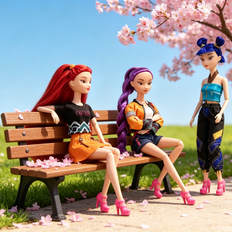 Kletshuts™ CharacterDolls: K-Pop Kvindelig Karakter Jæger Dukke Sæt