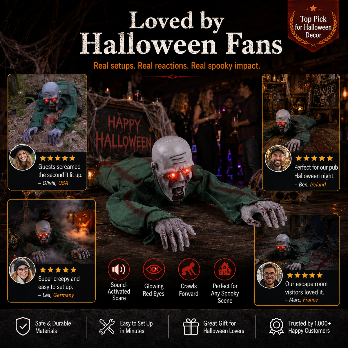 ZombieProp - Spooky Zombie Halloween Trick or Treat Dekoration