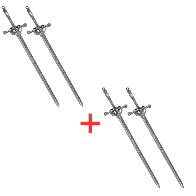 Rose® SwordHairpin 2+2 GRATIS: Gotisk Stil Sværd Hårknop Nål Tilbehør