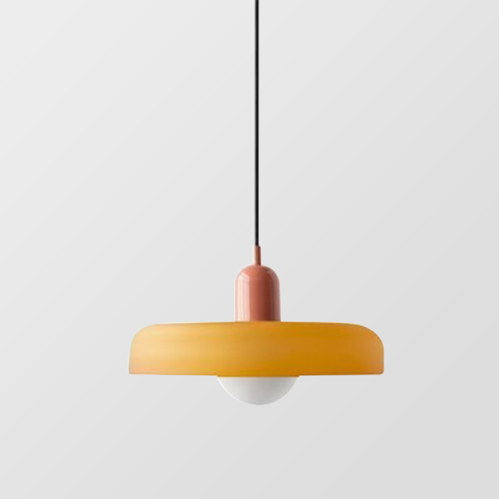 Bauhaus-pendel i farvet glas – design