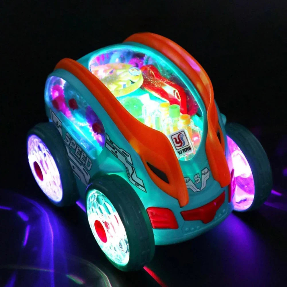 Kletshuts™ CarToy: Farverig Lys Musik Elektrisk Stunt Lastbil 360° Roterende Legetøj Bil
