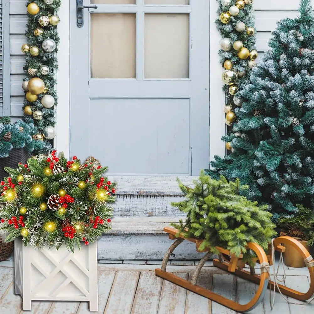Ledsen™ ChristmasBushes: Udendørs LED Oplyst Jul Buske Plantekrukke Fyld