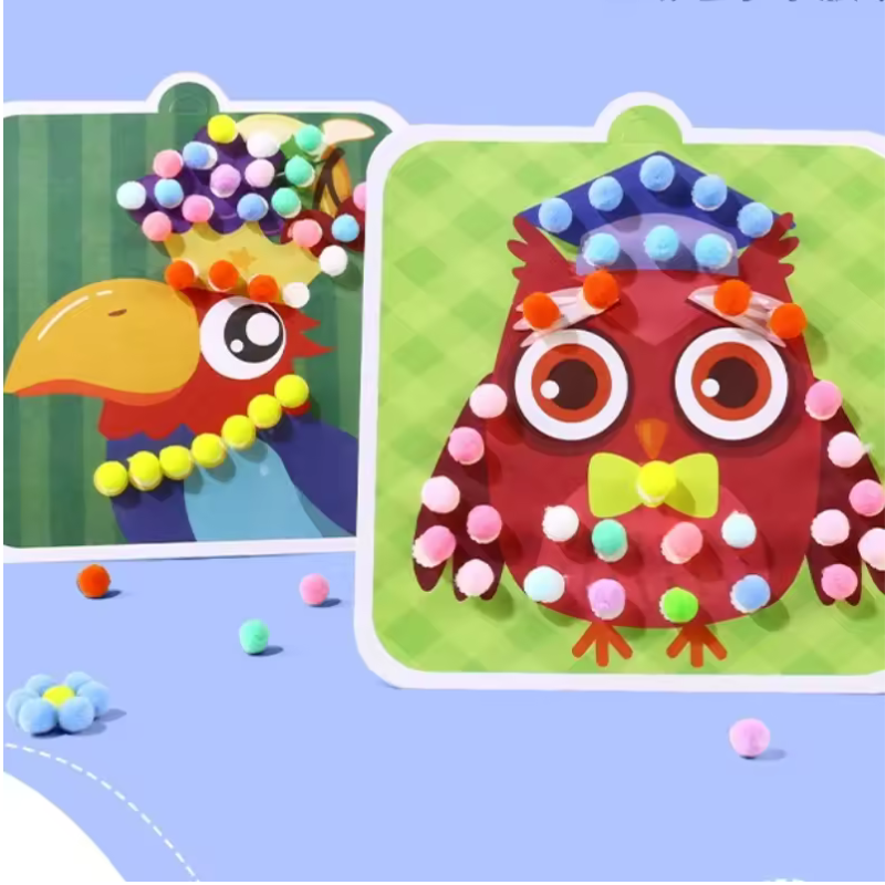 Kletshuts™ PompomKit – DIY 3D Kunst Dyr Fluffy Pom Poms Kit Til Børn