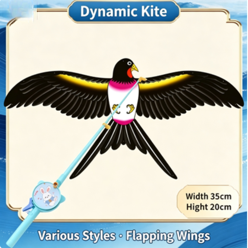Kletshuts™ FlappingKite 1+1 GRATIS - Flappende Vinge Dyre Drage Med Fiskestangsholder