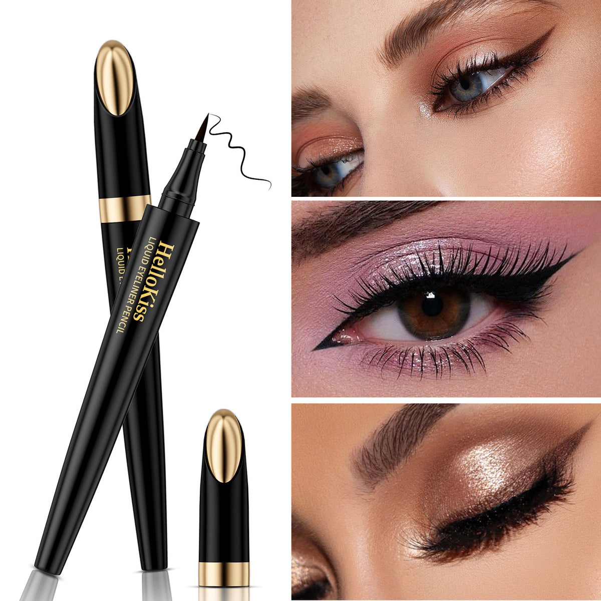 Vandfast flydende eyeliner-pen, sort eller brun