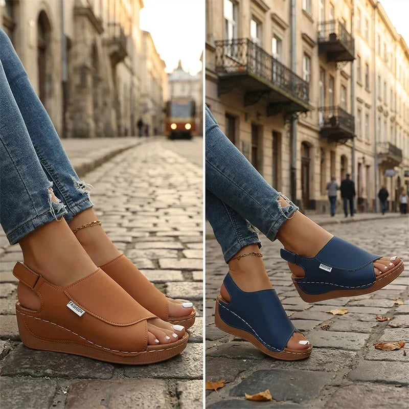 Happy™ SlopeSandals - Elegant Behagelig Stilig Slope Hæl Sandaler