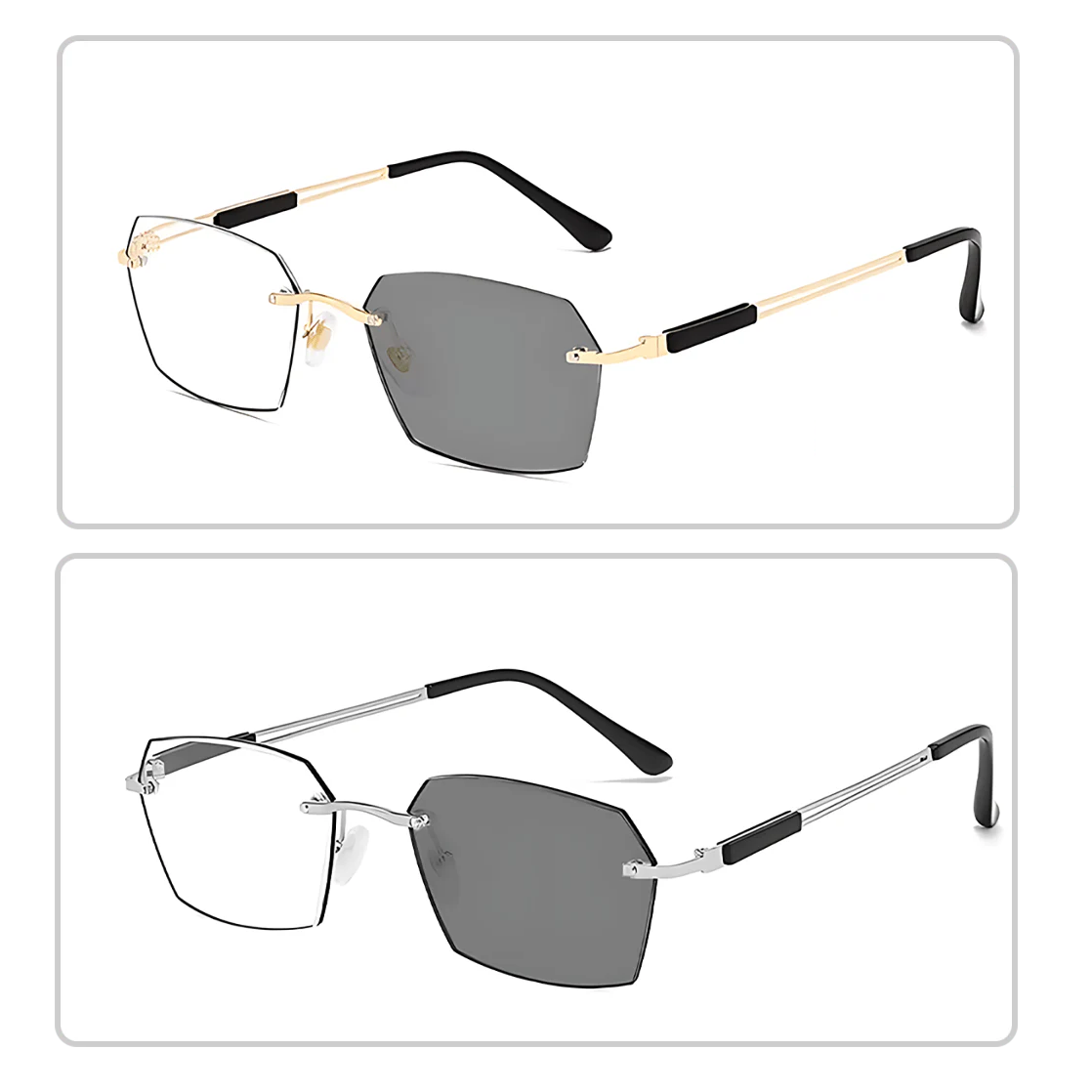 TintGlasses 1+1 GRATIS: Fotochrom Blålys Blokering Tonede Læsebriller