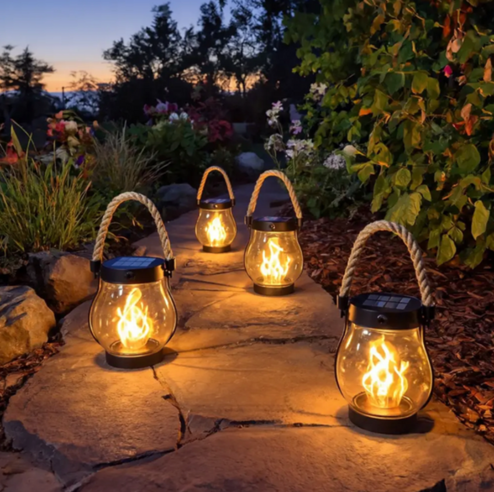 Ledsen™ SolarLantern: Solcelle-Drevet Led Flimren Flamme Stilfuld Solcelle Lanterne
