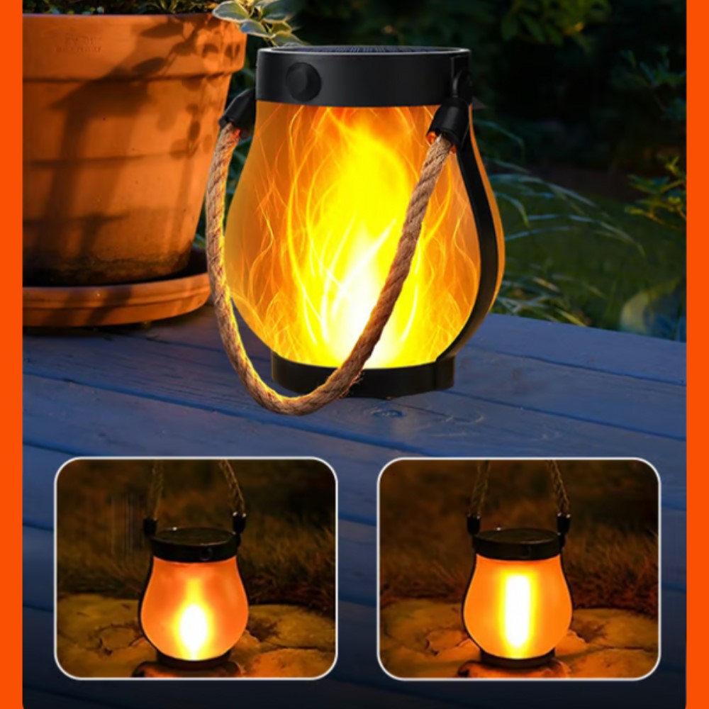 Ledsen™ SolarLantern: Solcelle-Drevet Led Flimren Flamme Stilfuld Solcelle Lanterne