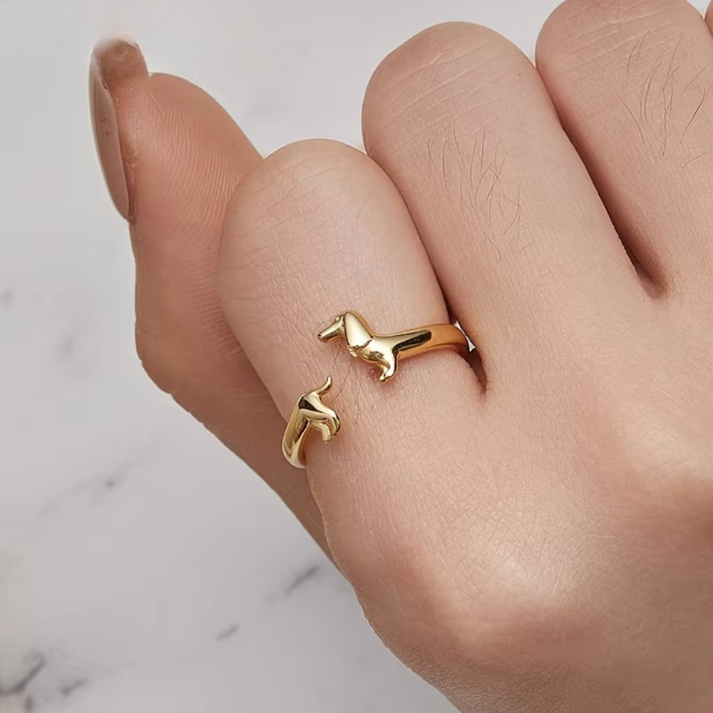 Jewelance™  DachRing: Elegant Sødt Delikat Justerbart Dachsundsring