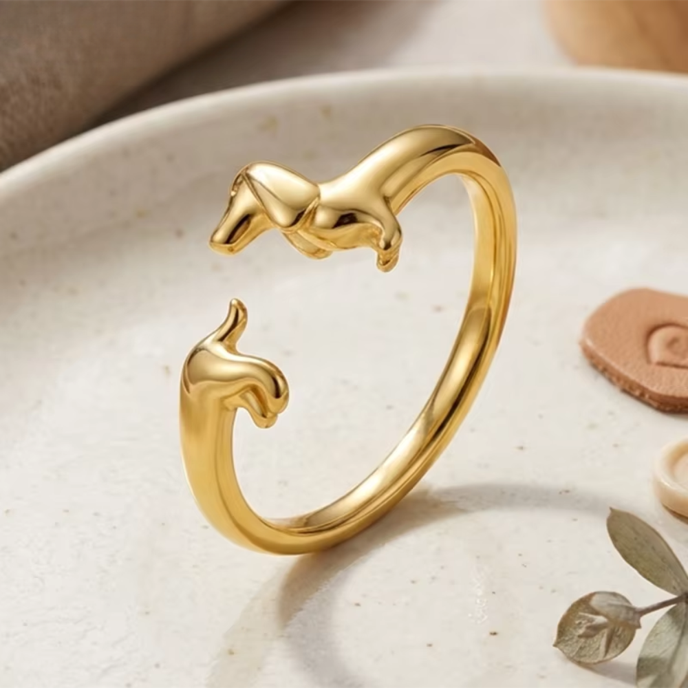 Jewelance™  DachRing: Elegant Sødt Delikat Justerbart Dachsundsring