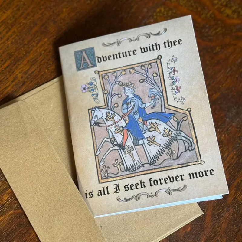 VintageCards 1+1 GRATIS: Middelaldersk Kærligheds-Tema Hilsen Vintage Kort