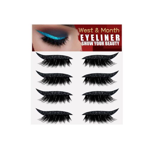 Selvklæbende eyeliner-vippestrips, 4 par