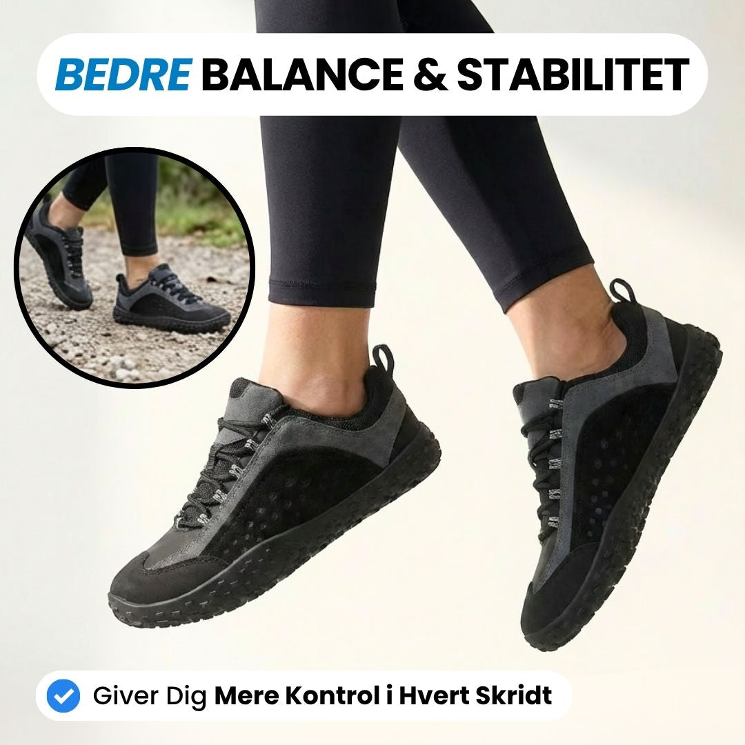 Ground – minimalistiske barfodssko med tynd sål – Sort