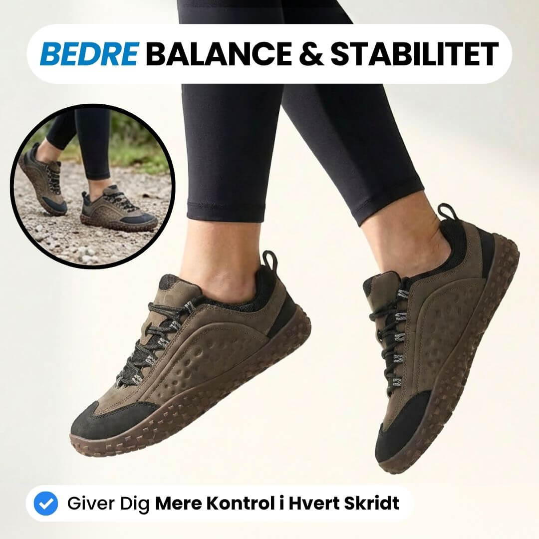 Ground – minimalistiske barfodssko med tynd sål – Brun