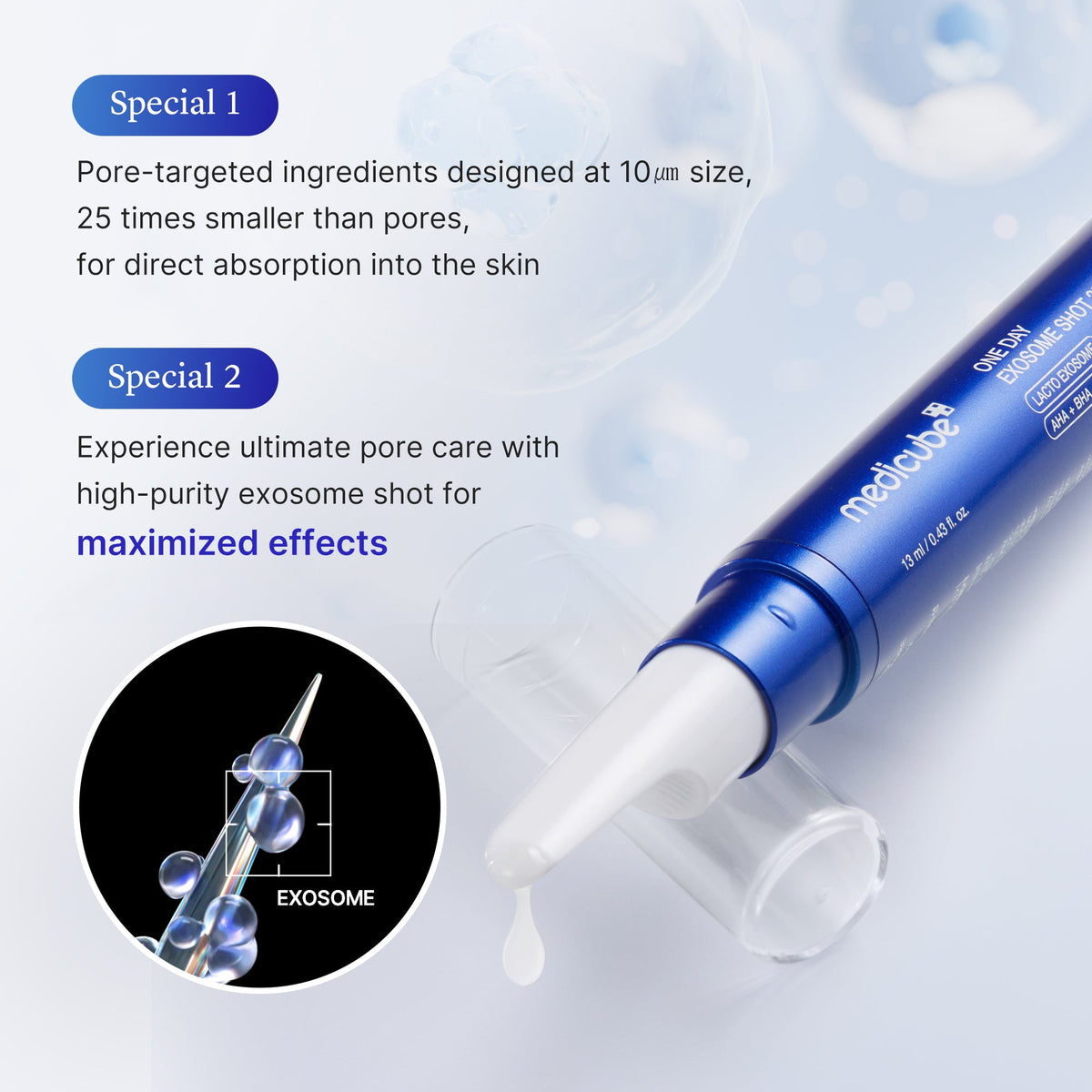 Exosomampul med mikrospikler til porer og hudtekstur, 30 ml