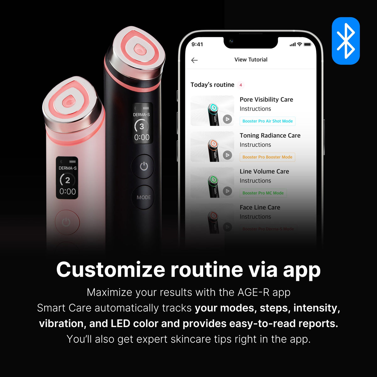 Ansigtsapparat med 4 tilstande, mikrostrøm, sonisk vibration og LED