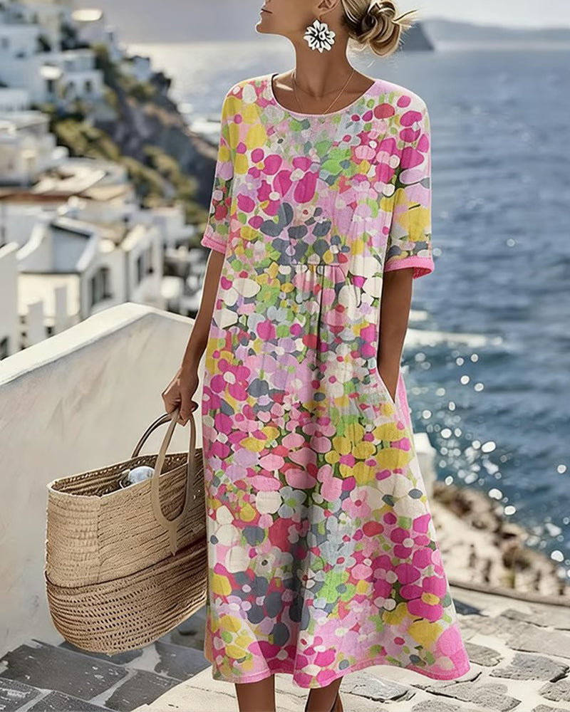 Icone™ PocketDress: Afslappet, Flagrende, Løs Kjole Med Print Og Lommer