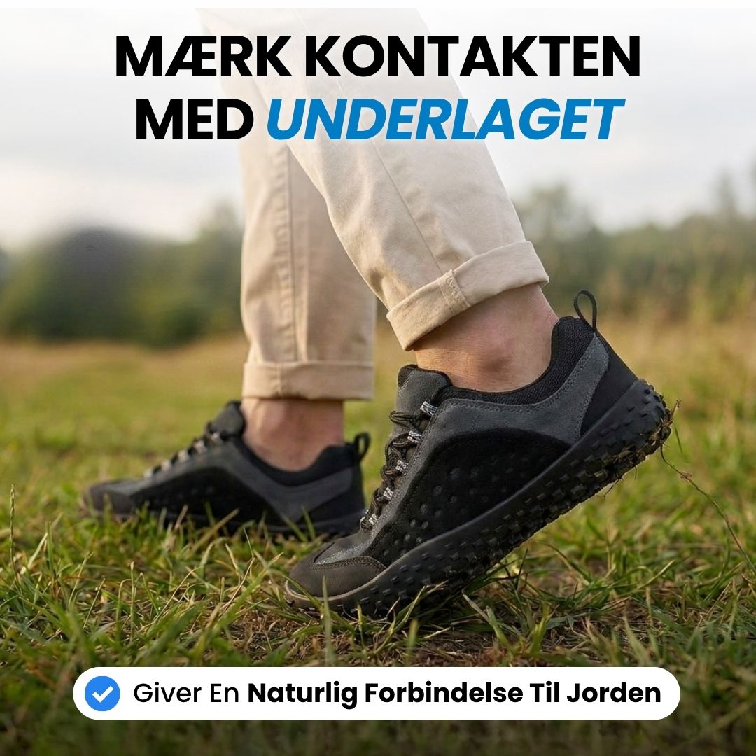 Ground – minimalistiske barfodssko med tynd sål – Sort