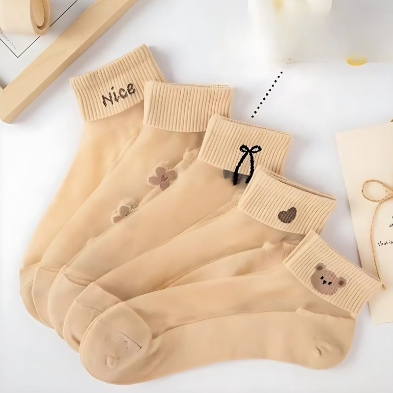 Happy™ MeshSocks: Åndbar Komfortabel Sjov Design Mesh Ankelsokker
