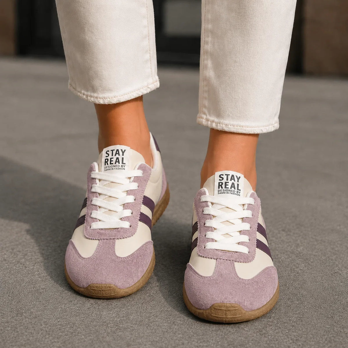 Ortopædiske sneakers til damer med fodstøtte og bred pasform