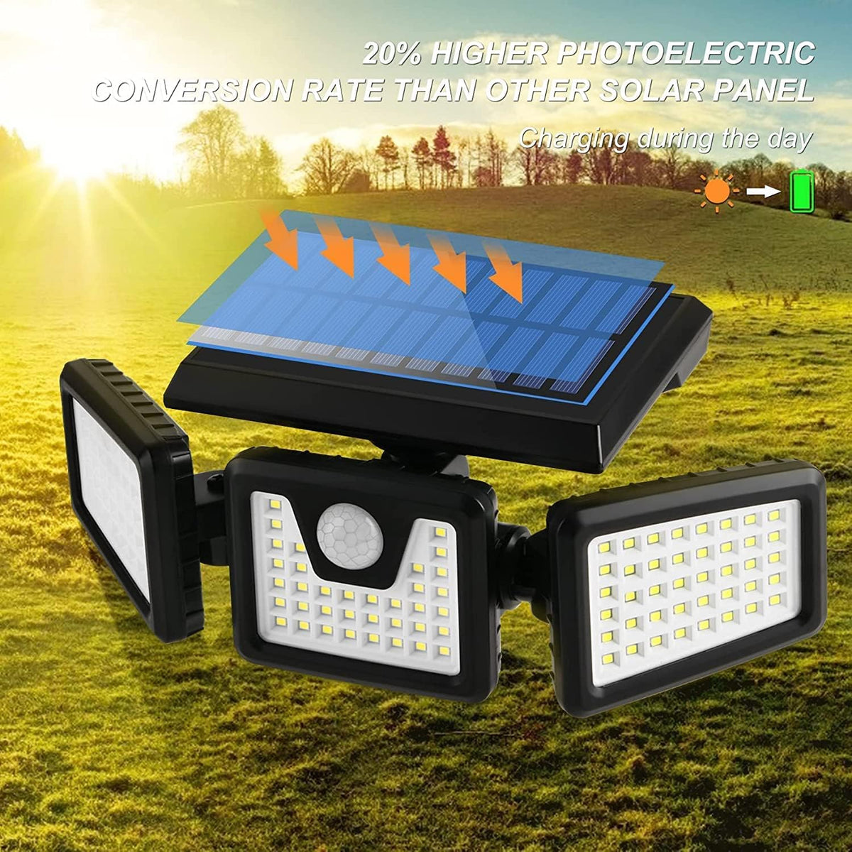 Ledsen™ TripleLights - Nem Installation Af Solcelle-Triple Lys Med Fjernbetjening