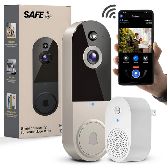 Trådløs videodørtelefon med AI-bevægelsesdetektering og lyd