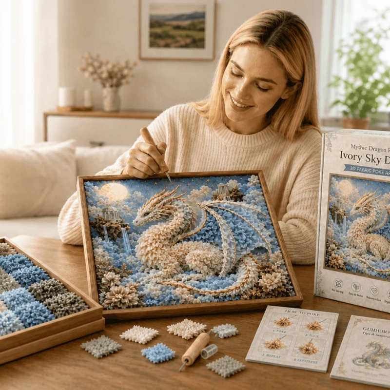 DragonArt: 3D Drage Håndværk Stof Poke Kunst Sæt