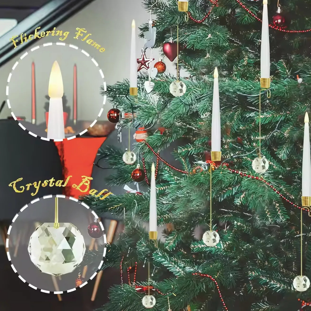 Ledsen™ ChristmasGlow: LED Magisk Jul Glød Krystal Kugle Stearinlys