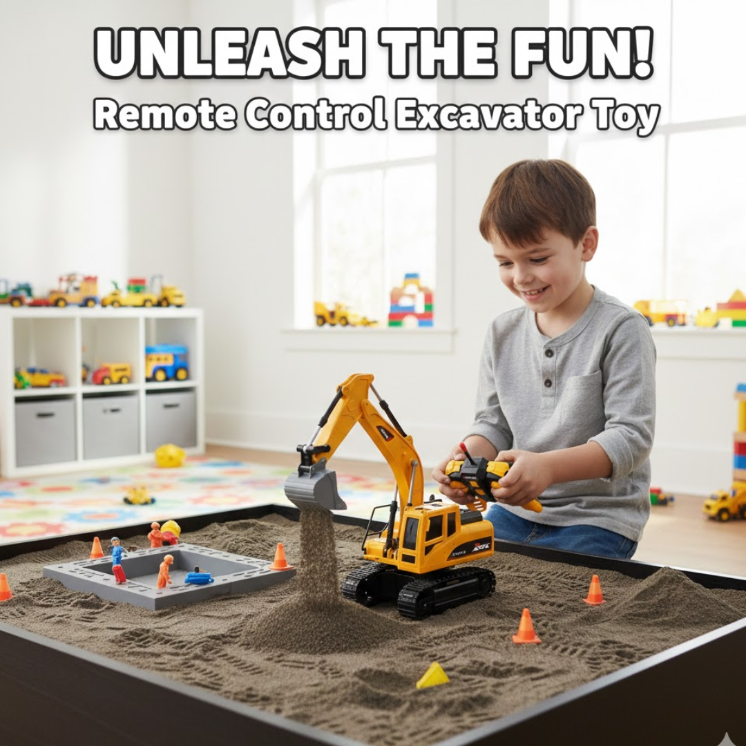 Kletshuts™ ExcavatorToy: Fjernbetjening Børn Gravemaskine Legetøj