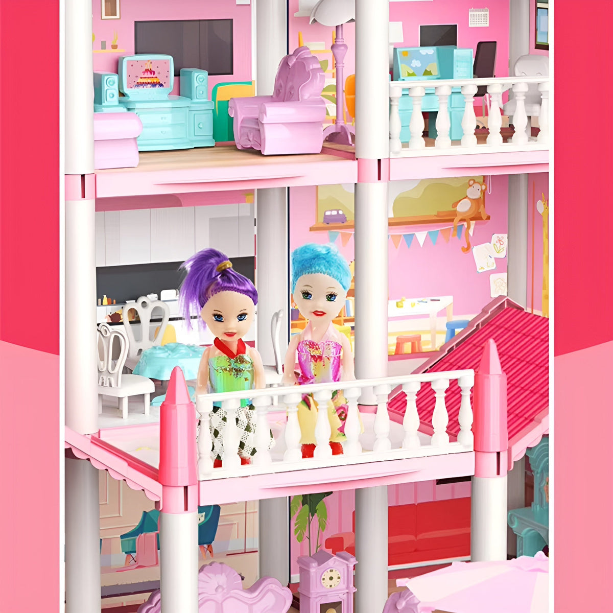 Kletshuts™ MiniMansion: Prinsesse Drømme Slot DIY Dukkehus Mini Palæ Legesæt