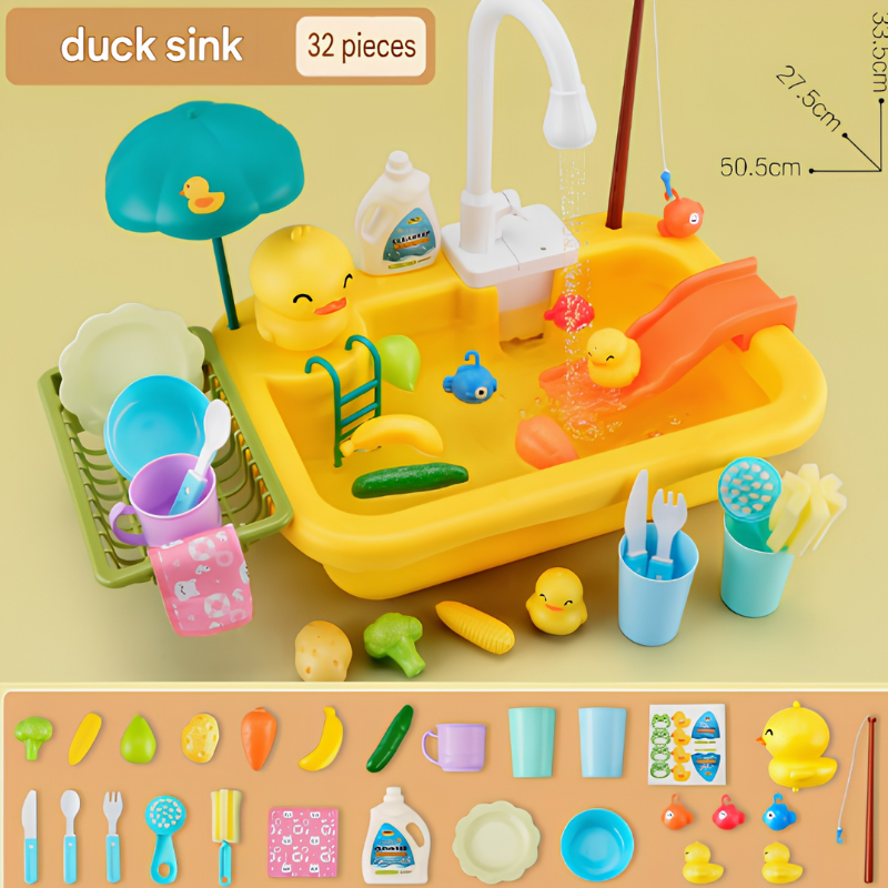 Kletshuts™ SinkToy - Børns Køkkenvask Legetøj Vandleg Sæt