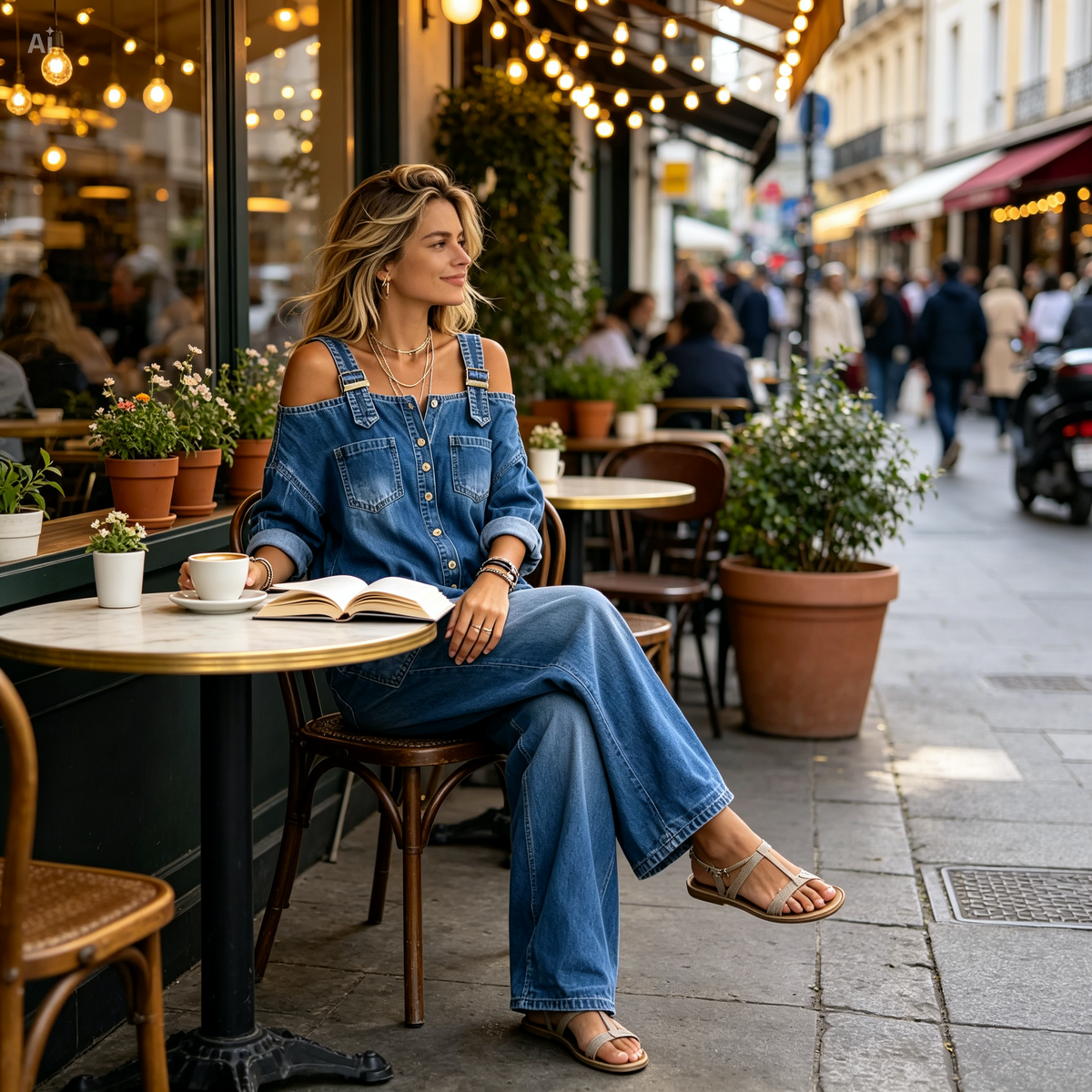 Icone™ DenimJumpsuit - Komfortabel Klassisk Løs Pasform Denim Jumpsuit